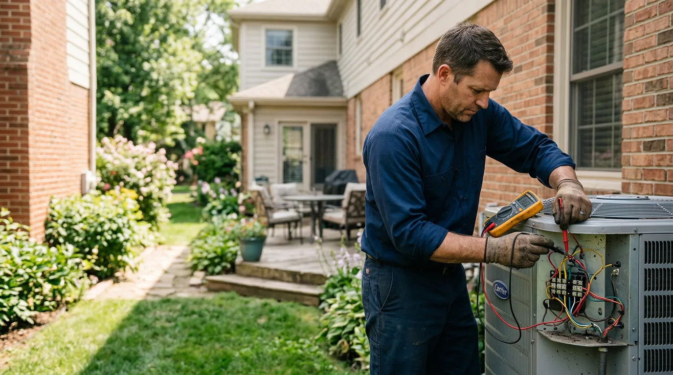 HVAC technician working near Fairmont, OK